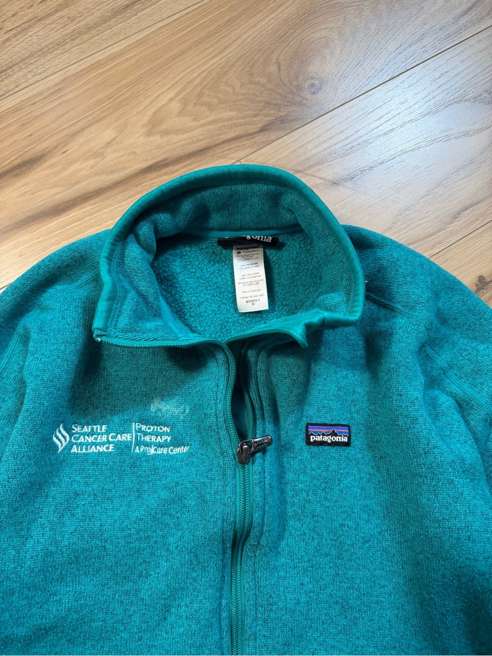 Patagonia Teal Green Full-Zip Fleece Jacket - Picture 2 of 7